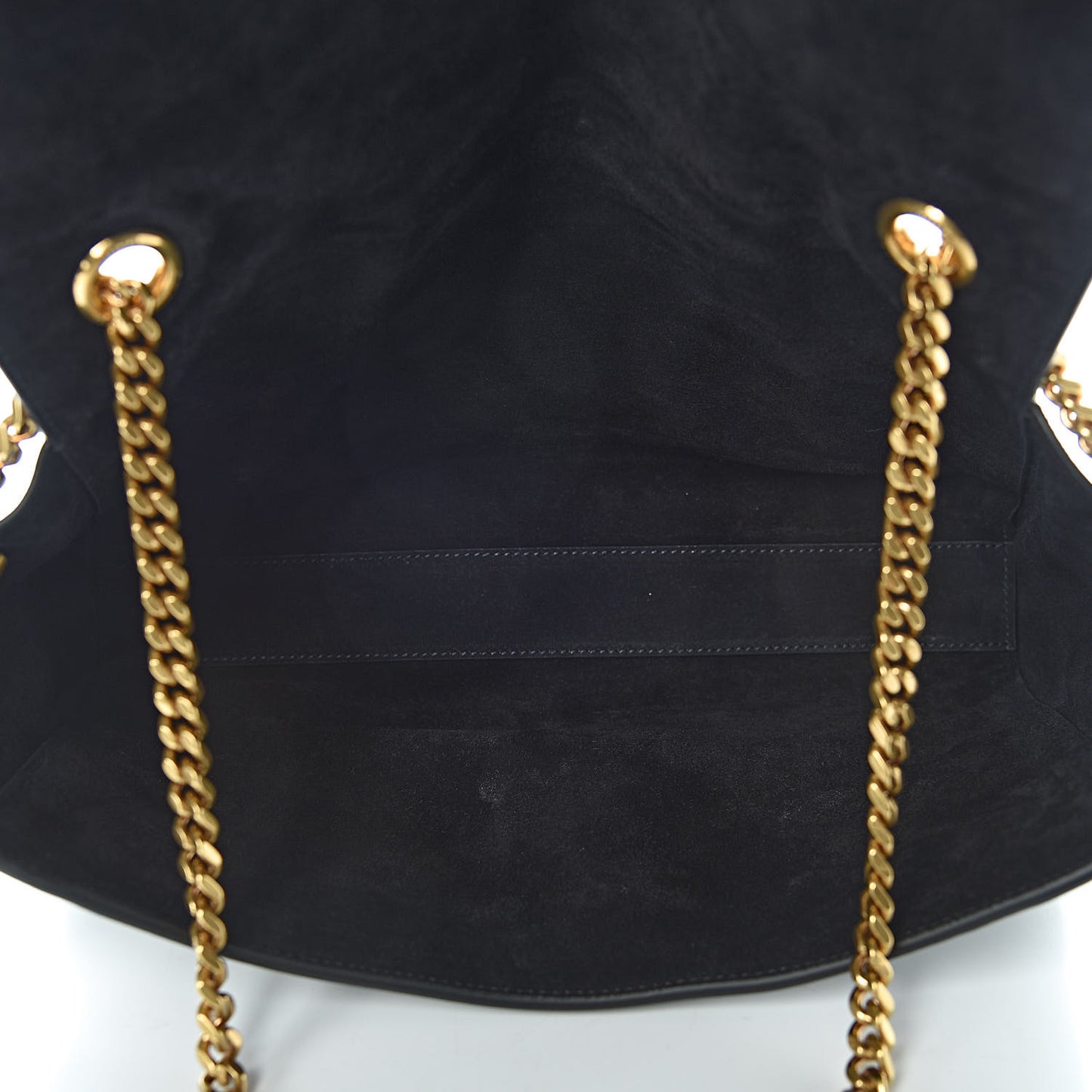 Smooth Calfskin Suede Medium Reversible Monogram Kate Satchel Black