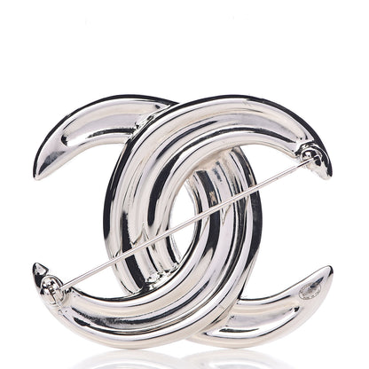 Chanel Baguette Crystal CC Brooch Silver 3 of 5