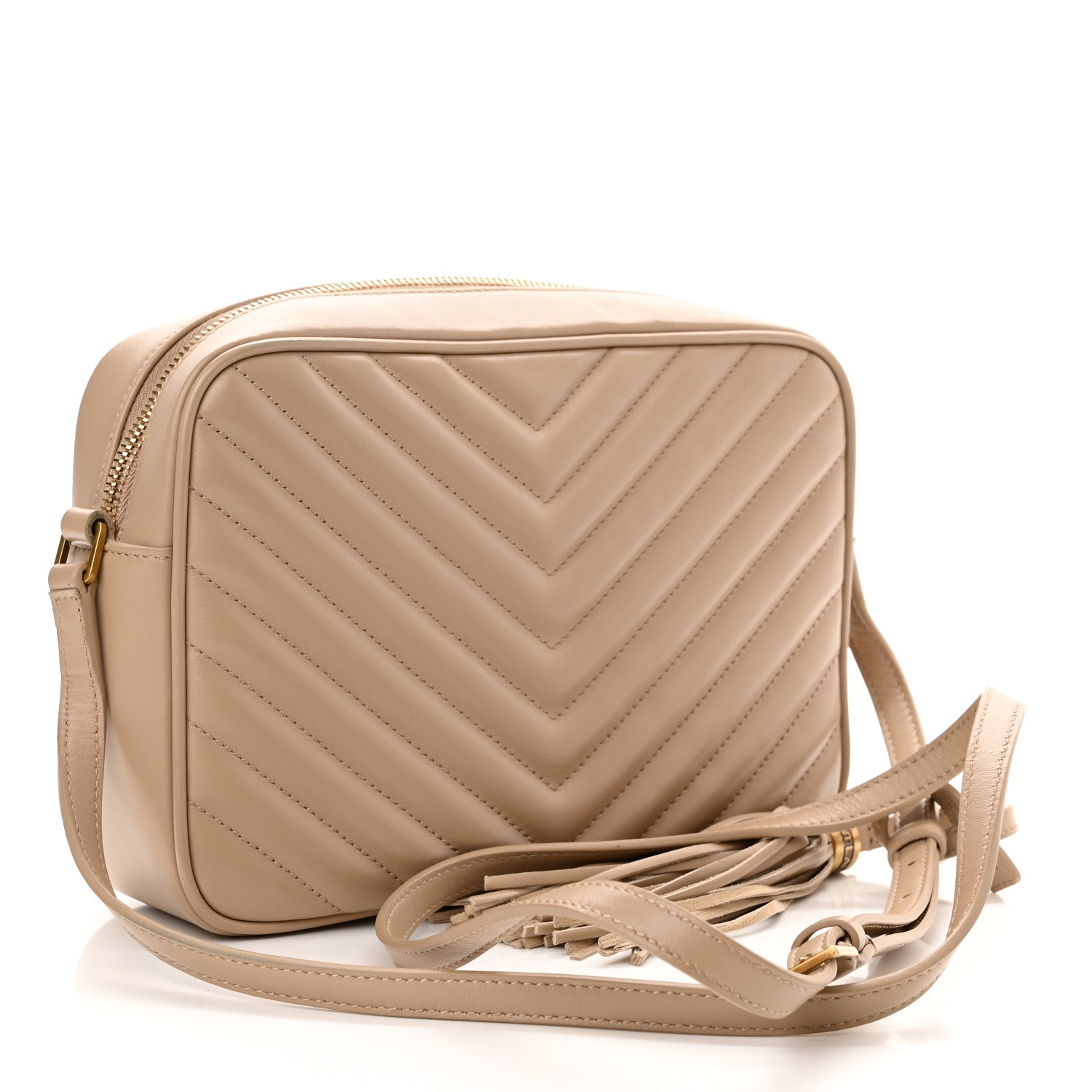 Saint Laurent Calfskin Matelasse Monogram Lou Camera Bag Dark Beige 3 of 11