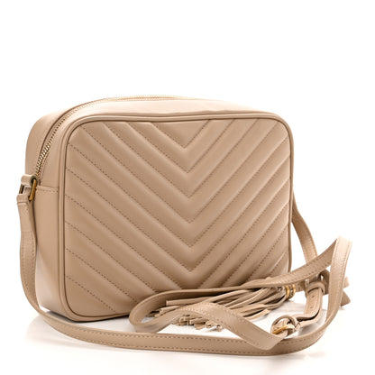 Saint Laurent Calfskin Matelasse Monogram Lou Camera Bag Dark Beige 3 of 11