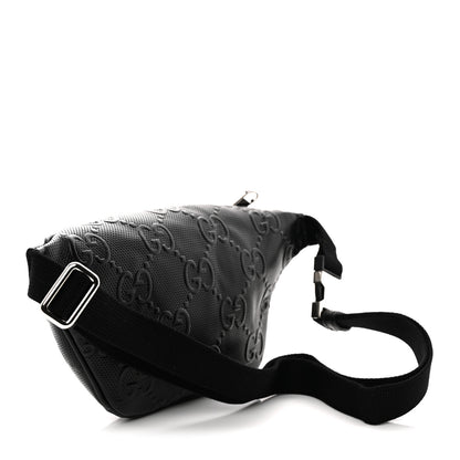 Gucci Calfskin GG Tennis Embossed Belt Bag Black 3 of 10