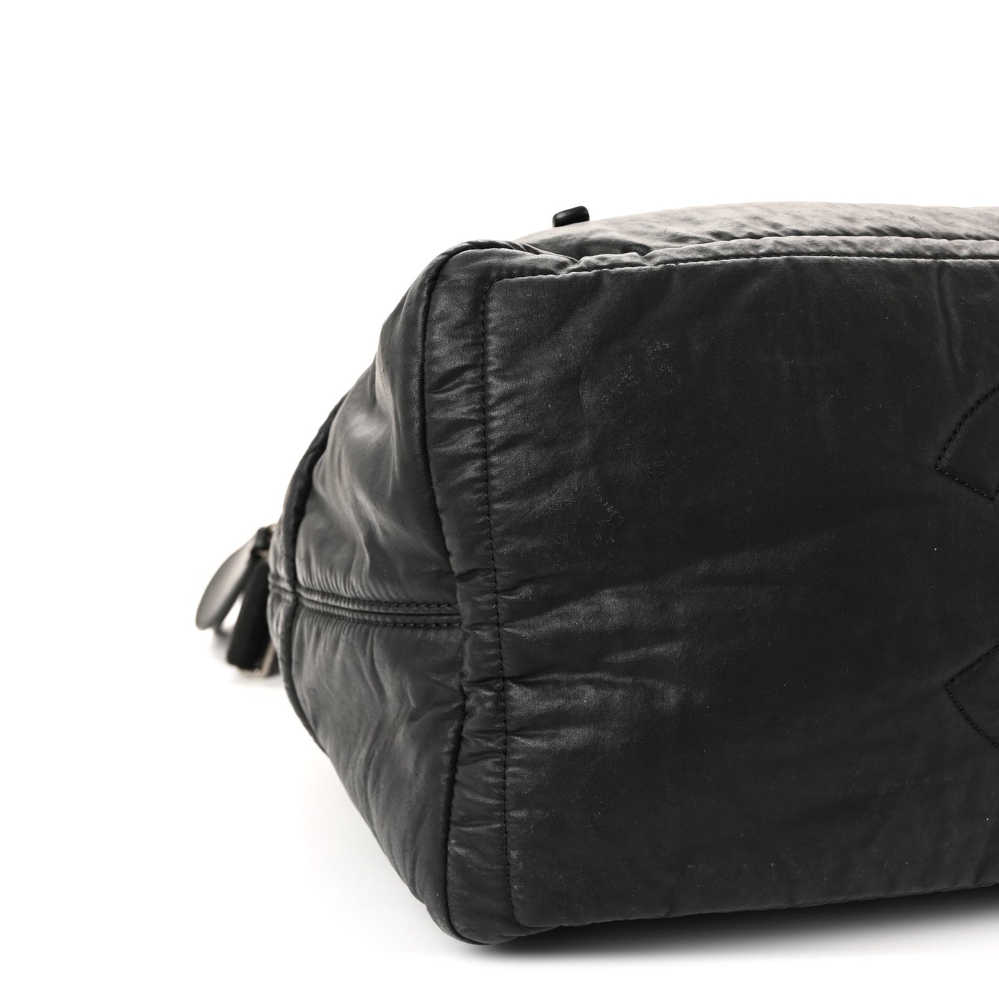 Coated Canvas Quilted Large Garment Travel Bag Black