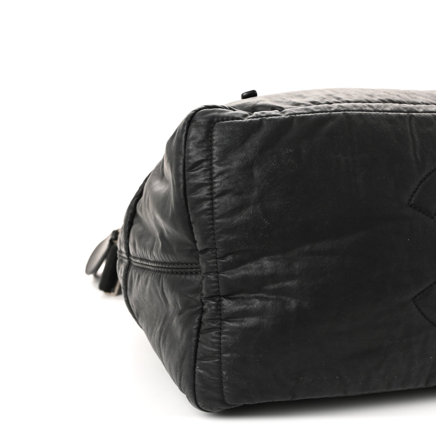 Chanel Coated Canvas Quilted Large Garment Travel Bag Black 9 of 10