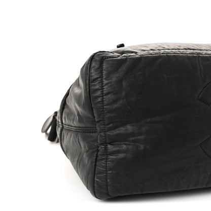 Chanel Coated Canvas Quilted Large Garment Travel Bag Black 9 of 10