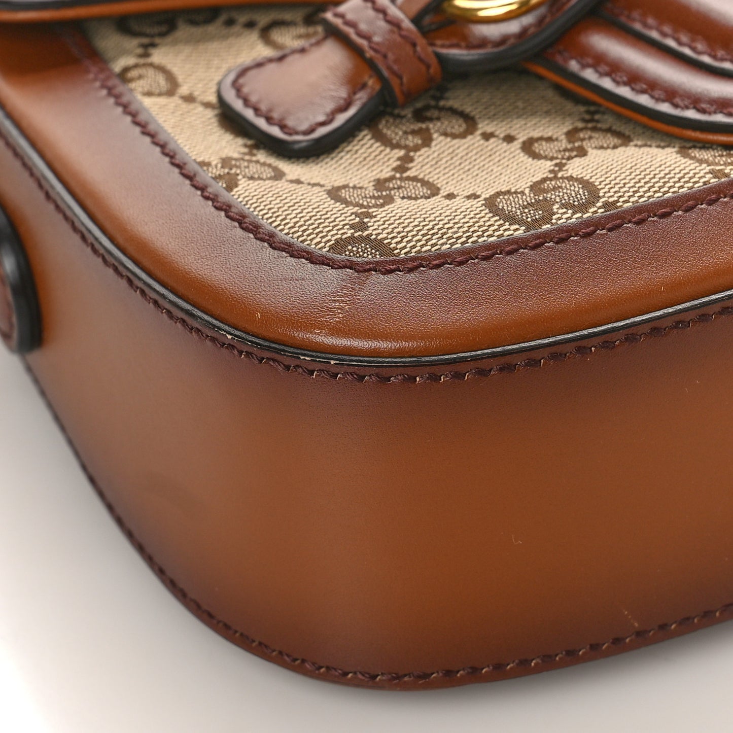Monogram Small Lady Web Shoulder Bag Beige Cuir