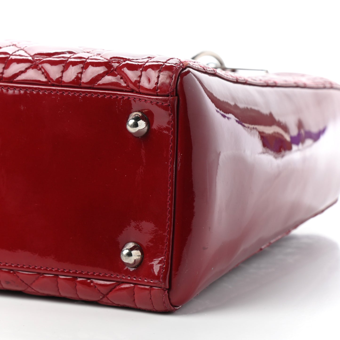 Patent Cannage Large Lady Dior Red