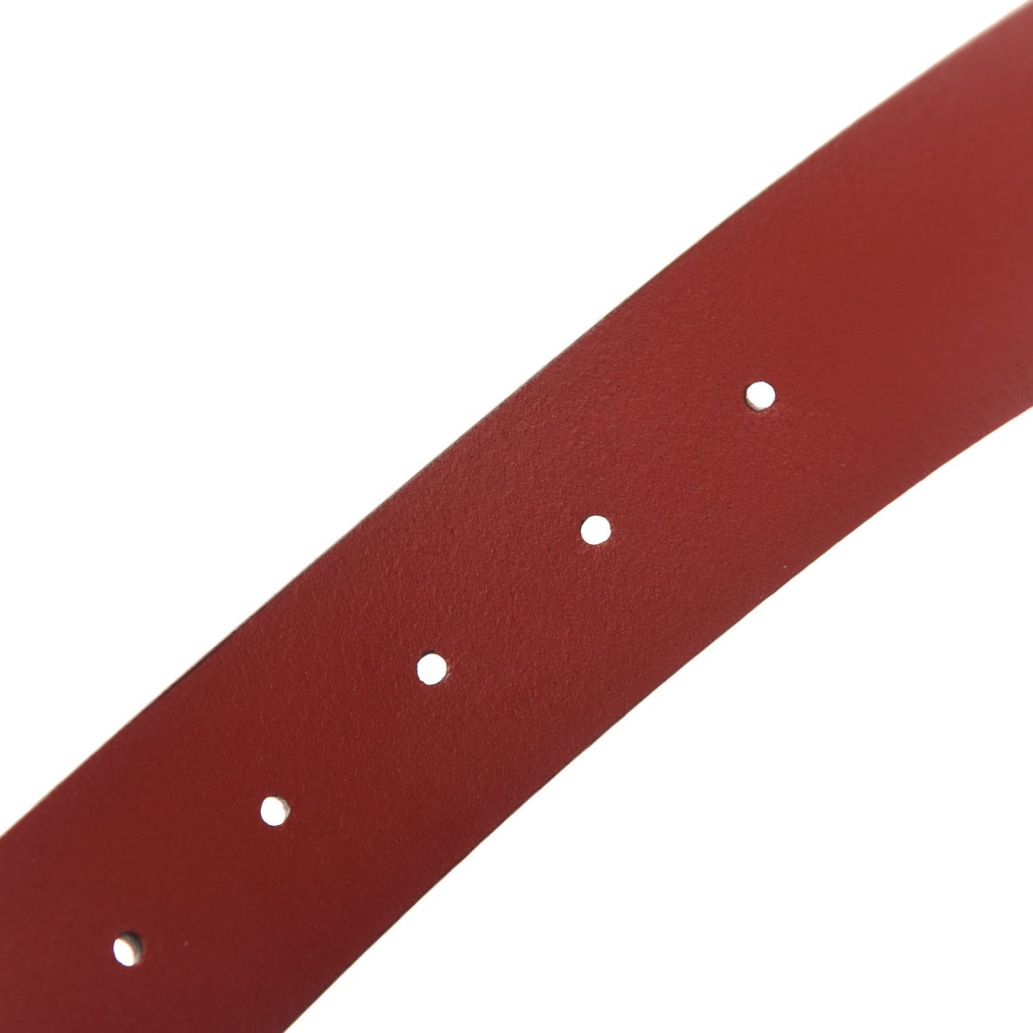 Selleria Calfskin Nickel Interlocking G 37mm Belt 90 36 Rosso