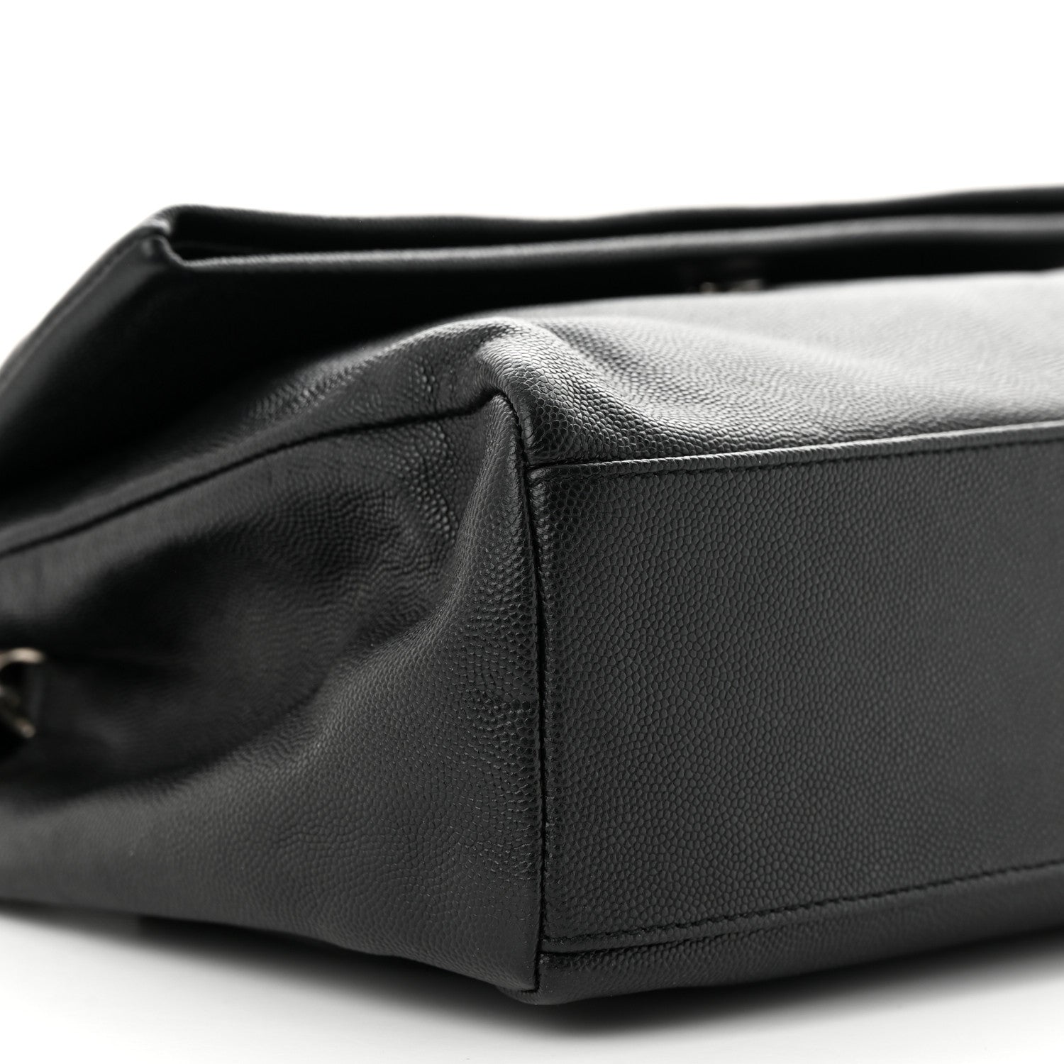Saint Laurent Grain De Poudre Small West Hollywood Monogram Fold-Over Bag Black 9 of 12