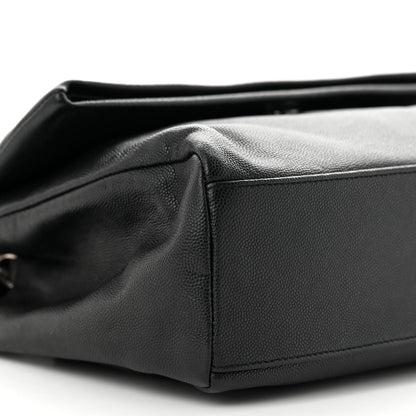 Saint Laurent Grain De Poudre Small West Hollywood Monogram Fold-Over Bag Black 9 of 12