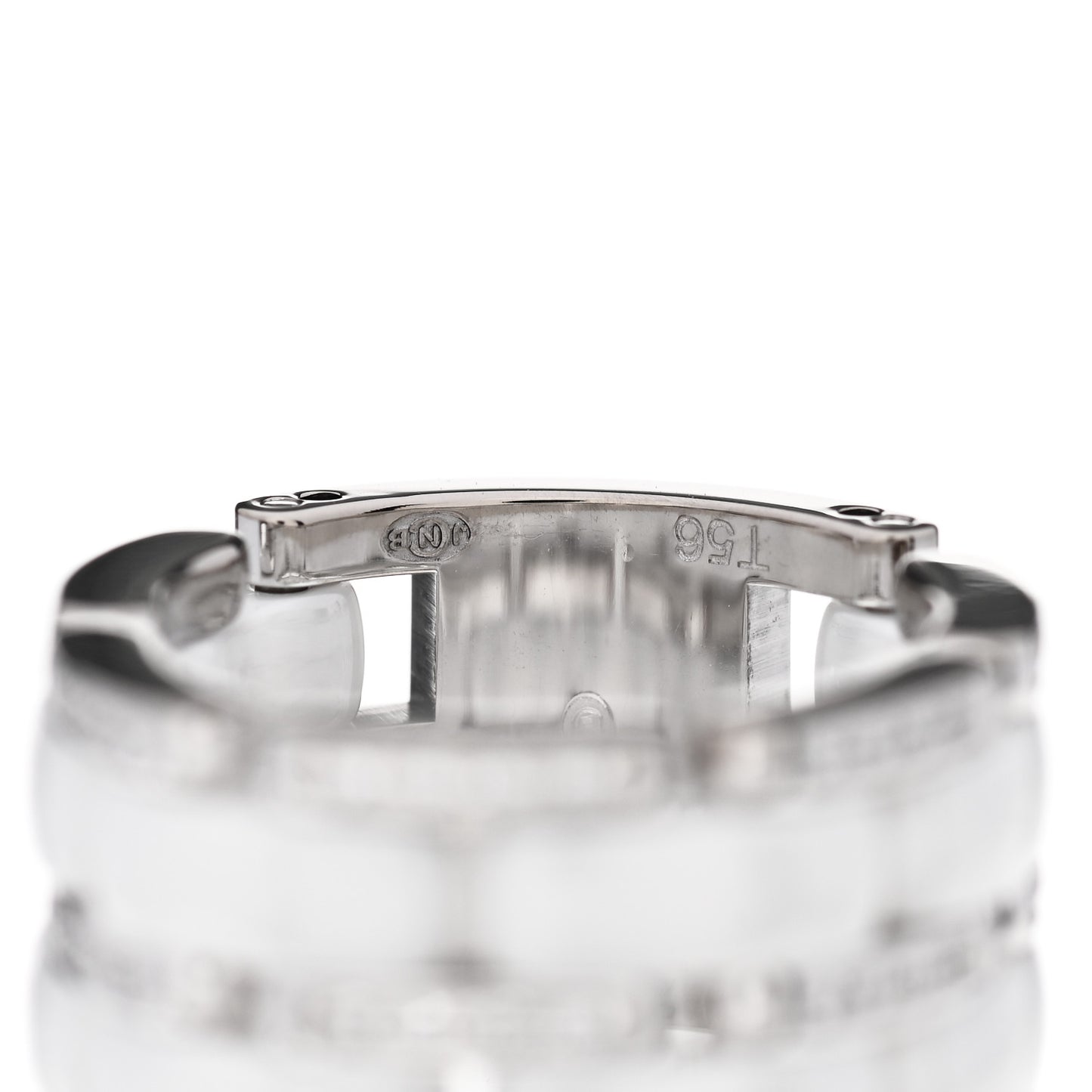 18K White Gold Ceramic Diamond Large Ultra Ring White 56 7.75