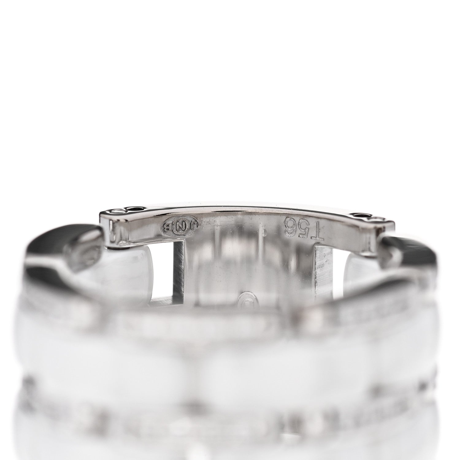 Chanel 18K White Gold Ceramic Diamond Large Ultra Ring White 56 7.75 4 of 5