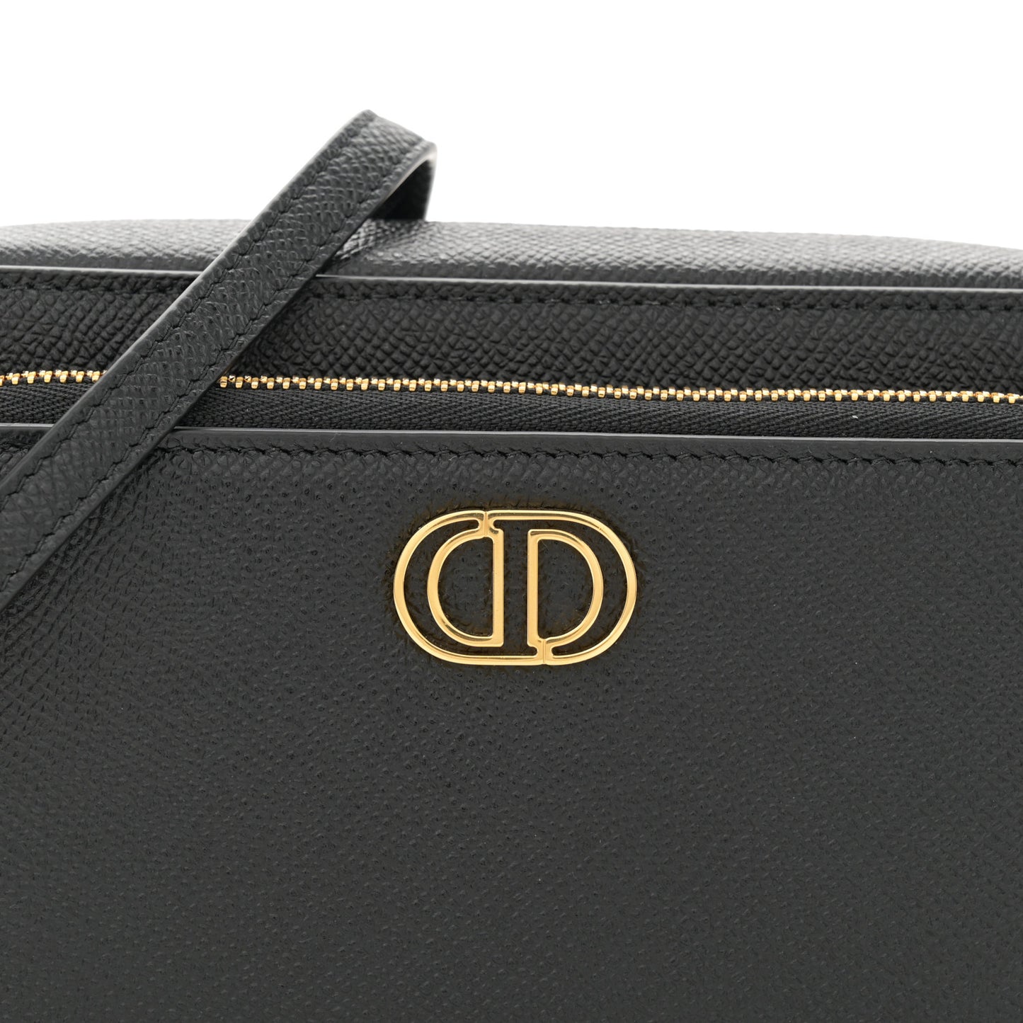 Grained Calfskin Caro Double Pouch Black