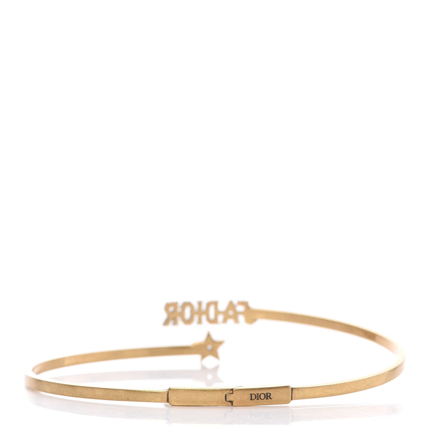 Metal J'Adior Logo Choker Necklace Antique Gold