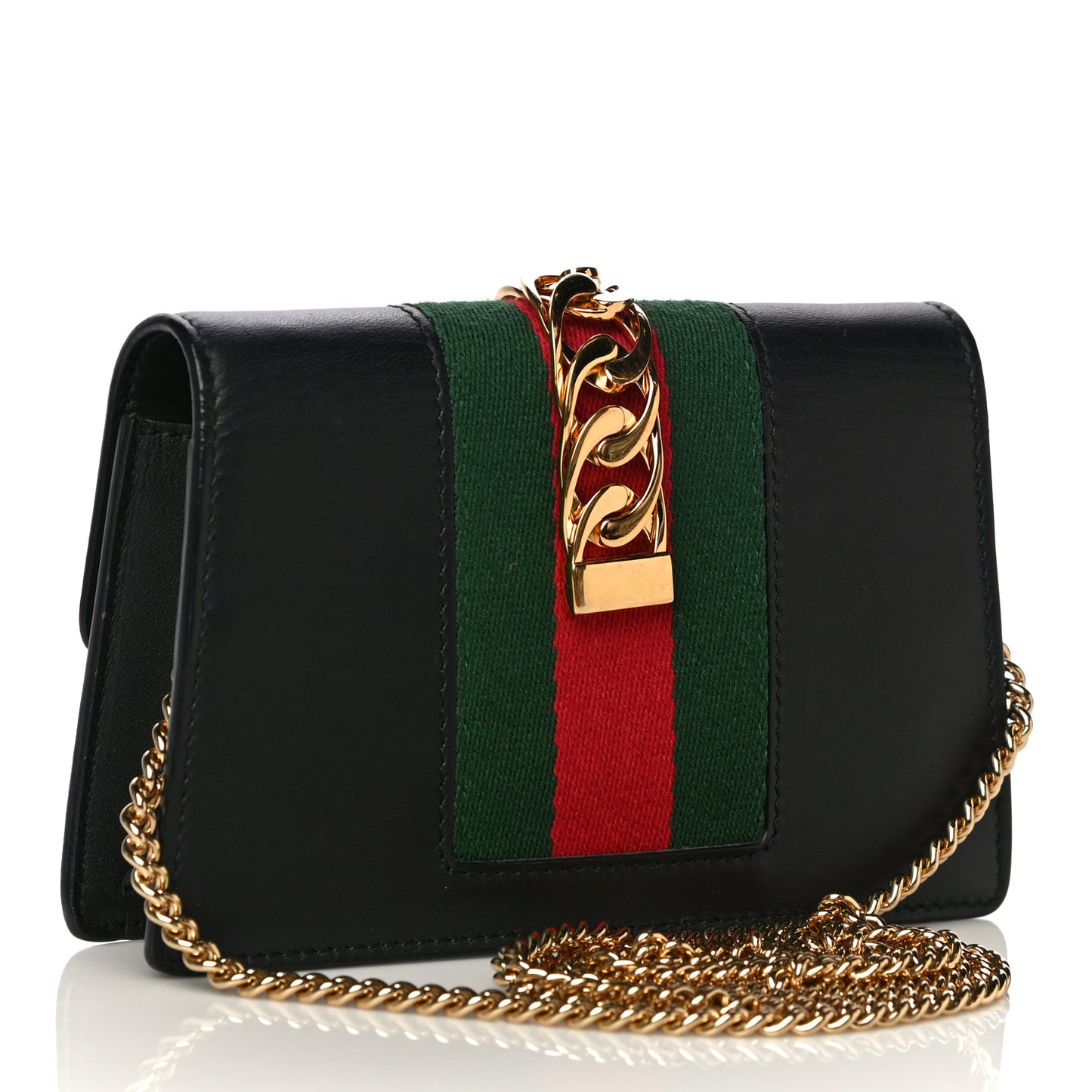 Calfskin Super Mini Sylvie Chain Shoulder Bag Black