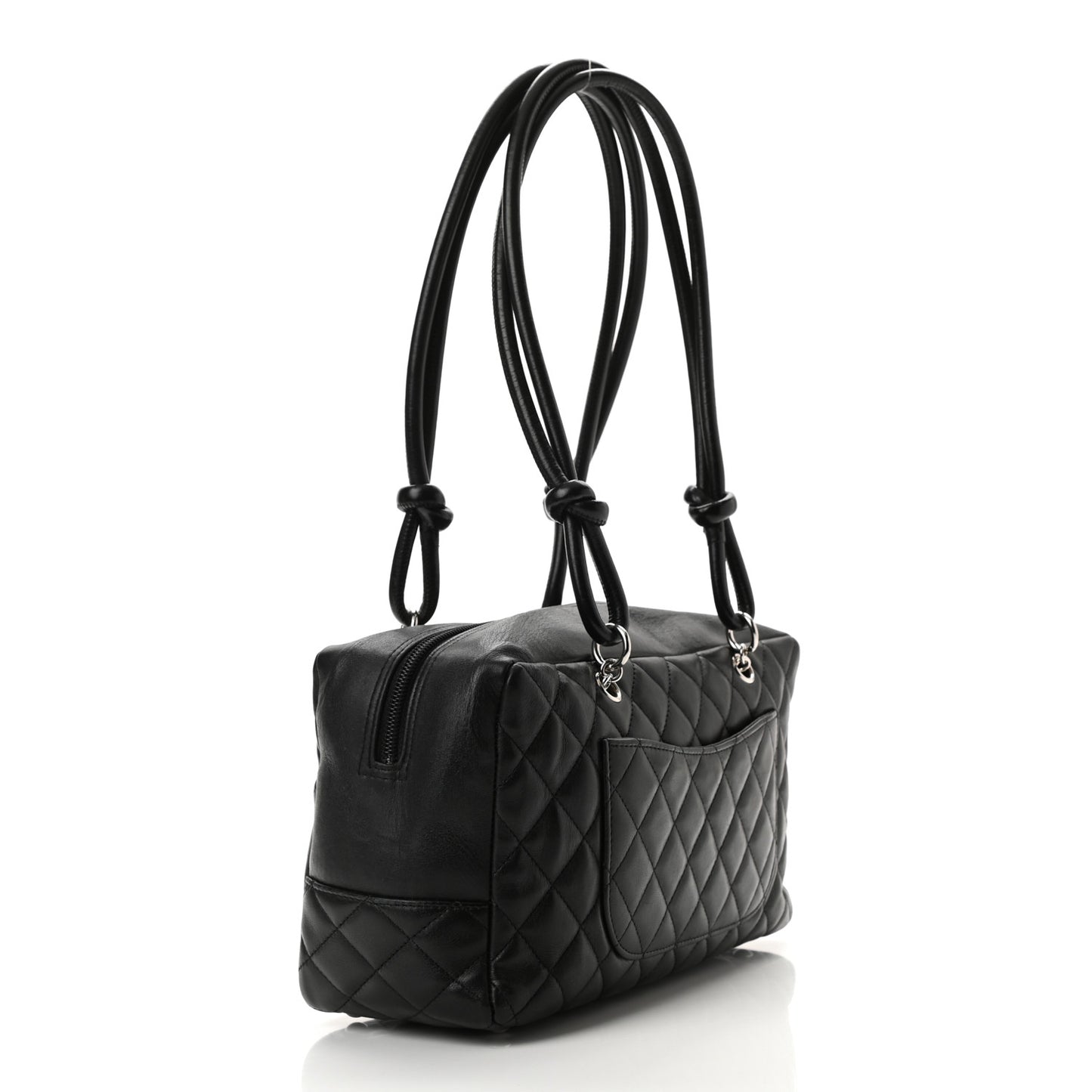 Calfskin Quilted Large Cambon Bowler Black