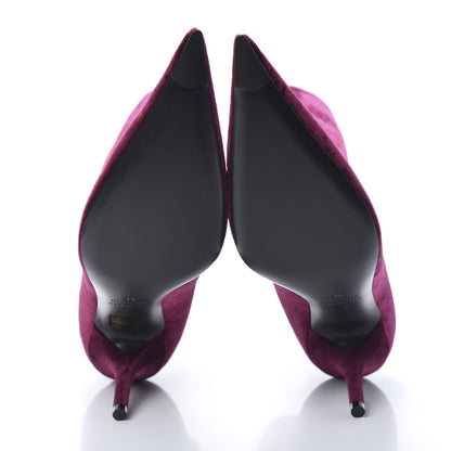 Balenciaga Velvet Extreme Pointed Toe Knife Booties 41 Bordeaux 5 of 7