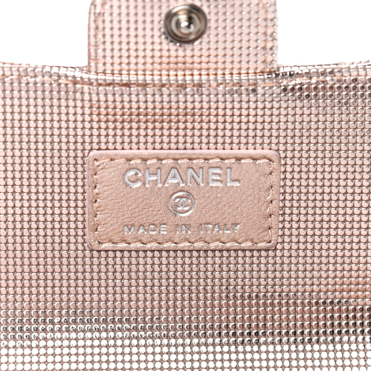 Metallic Calfskin Quilted Pixel Effect Large Flap Wallet Pink