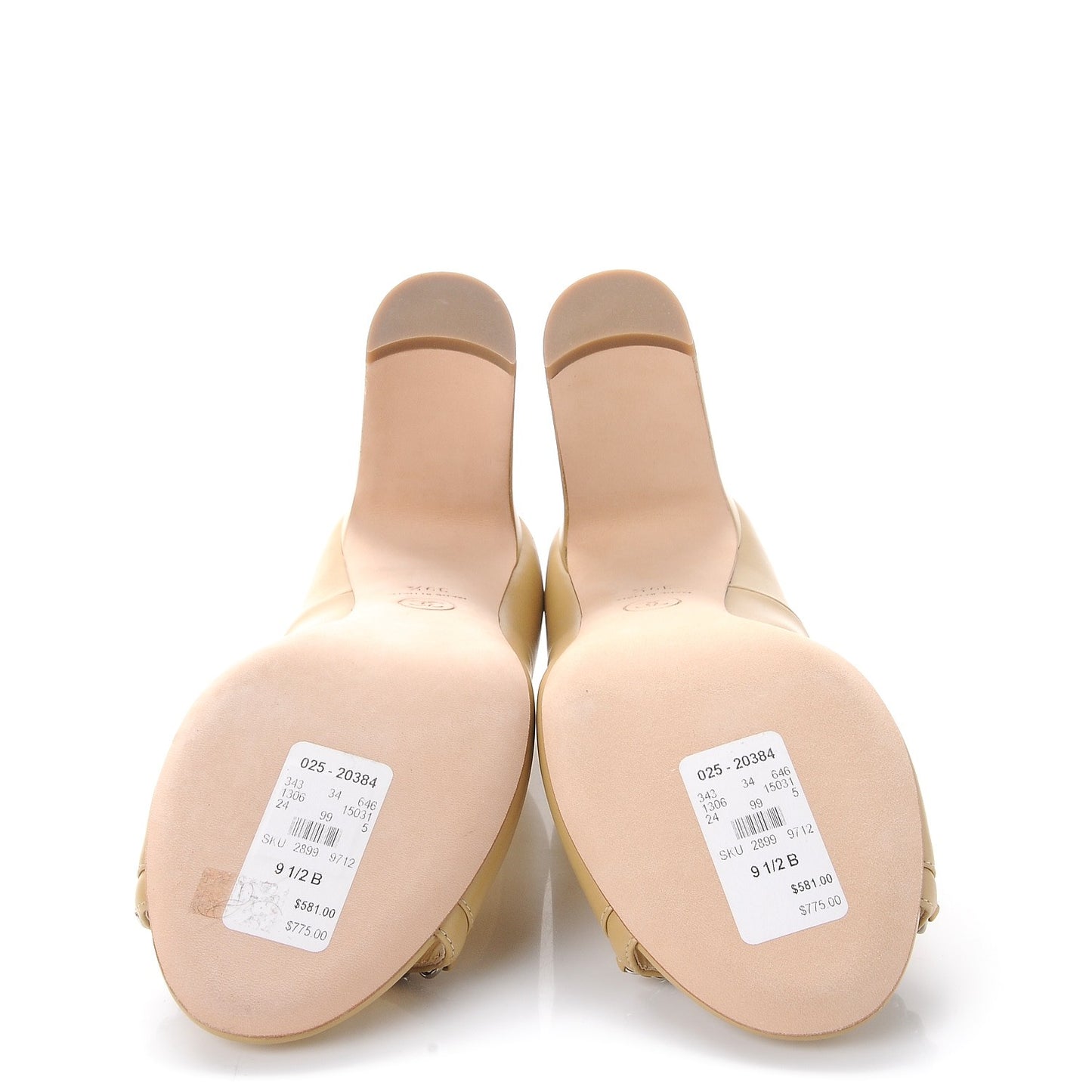 Calfskin Peep Toe CC Pumps 39.5 Beige