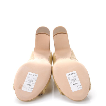 Chanel Calfskin Peep Toe CC Pumps 39.5 Beige 5 of 10