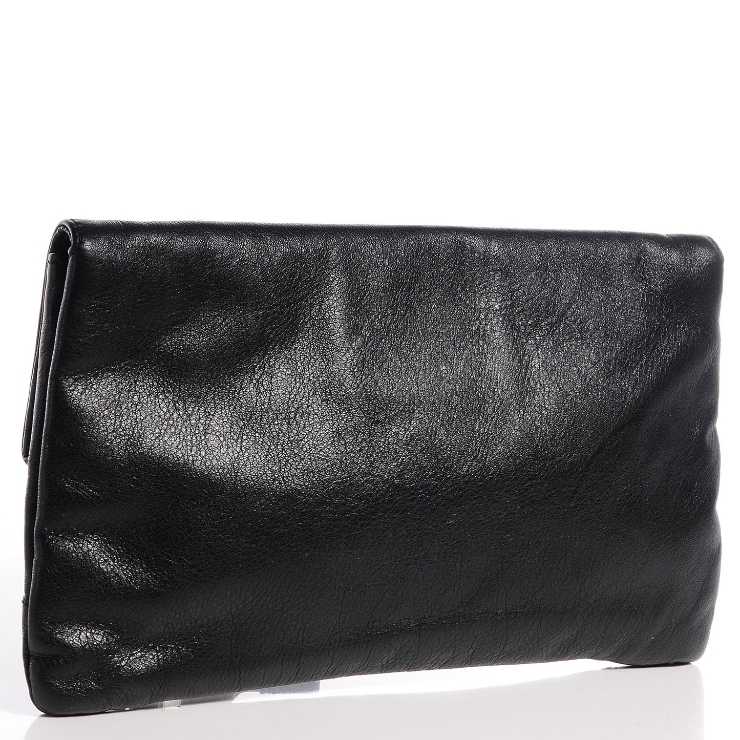 Agneau Giant 12 Rose Gold Hardware Envelope Clutch Black