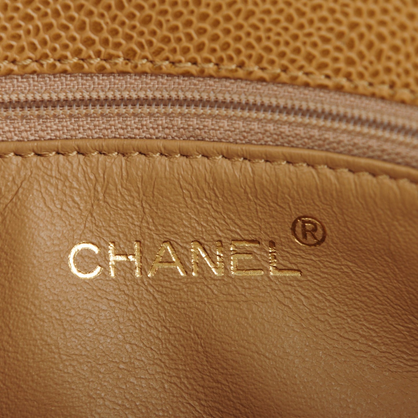 Caviar Quilted Medium Single Flap Beige