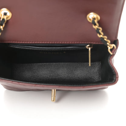 Chanel Lambskin Quilted Mini Two Tone Day Flap Burgundy 5 of 11