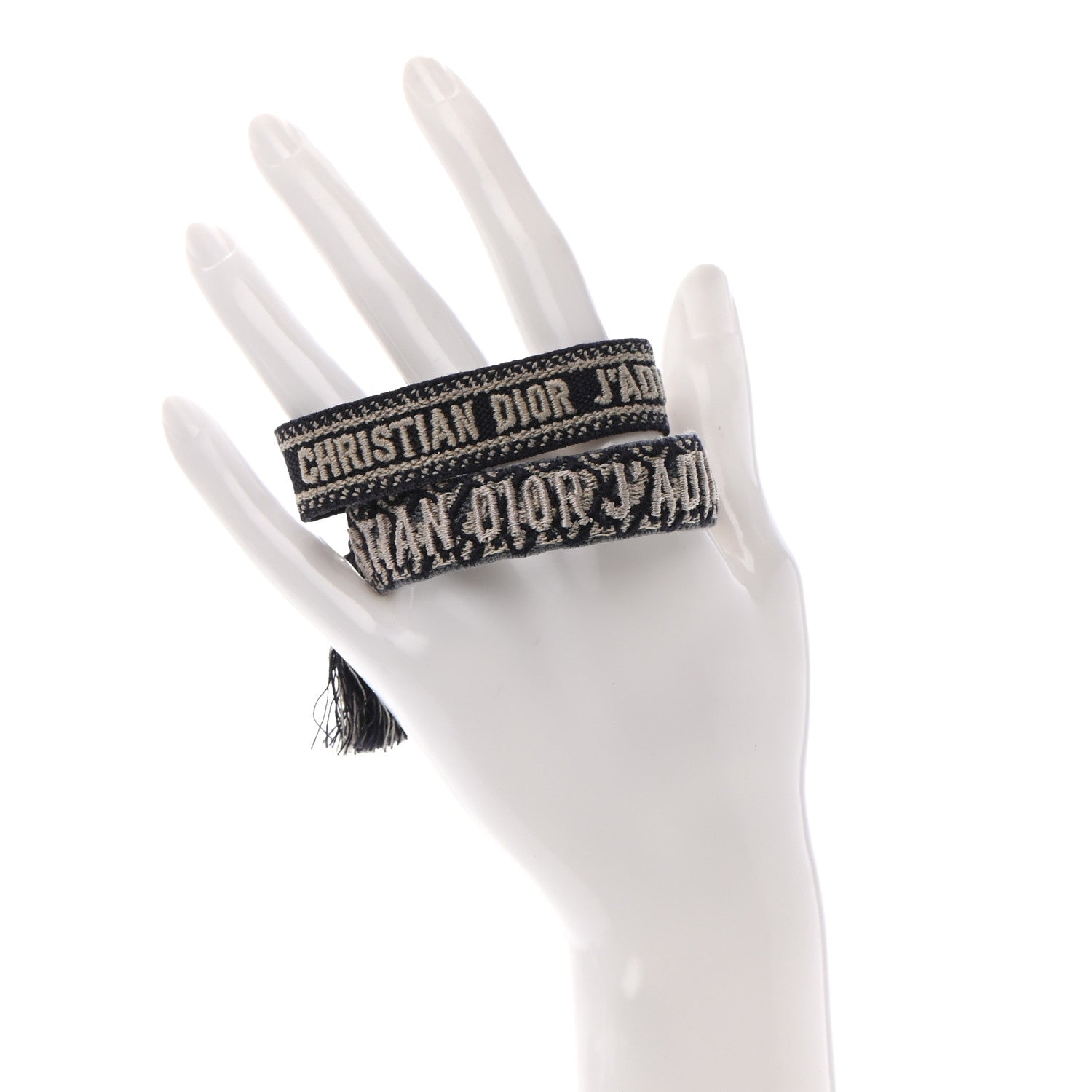 Christian Dior Woven Cotton J'Adior Friendship Bracelet Set Navy 2 of 6