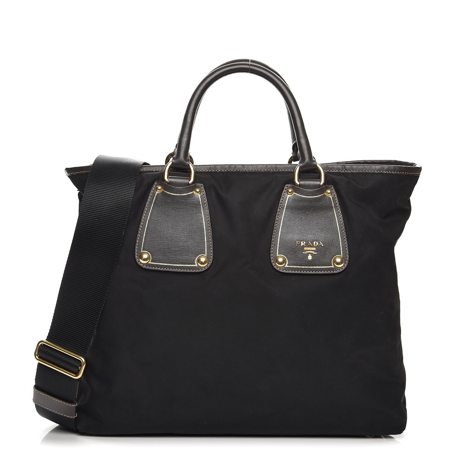 Prada Saffiano Tessuto Nylon Tote Nero Black 1 of 13