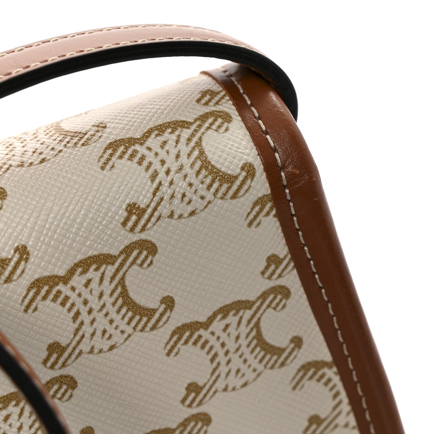 Celine Triomphe Canvas Calfskin Mini Besace Bag White 12 of 14