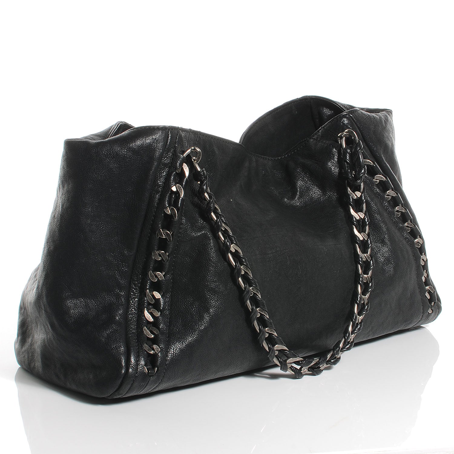 Chanel Leather Luxe Ligne Modern Chain Tote Black 3 of 7