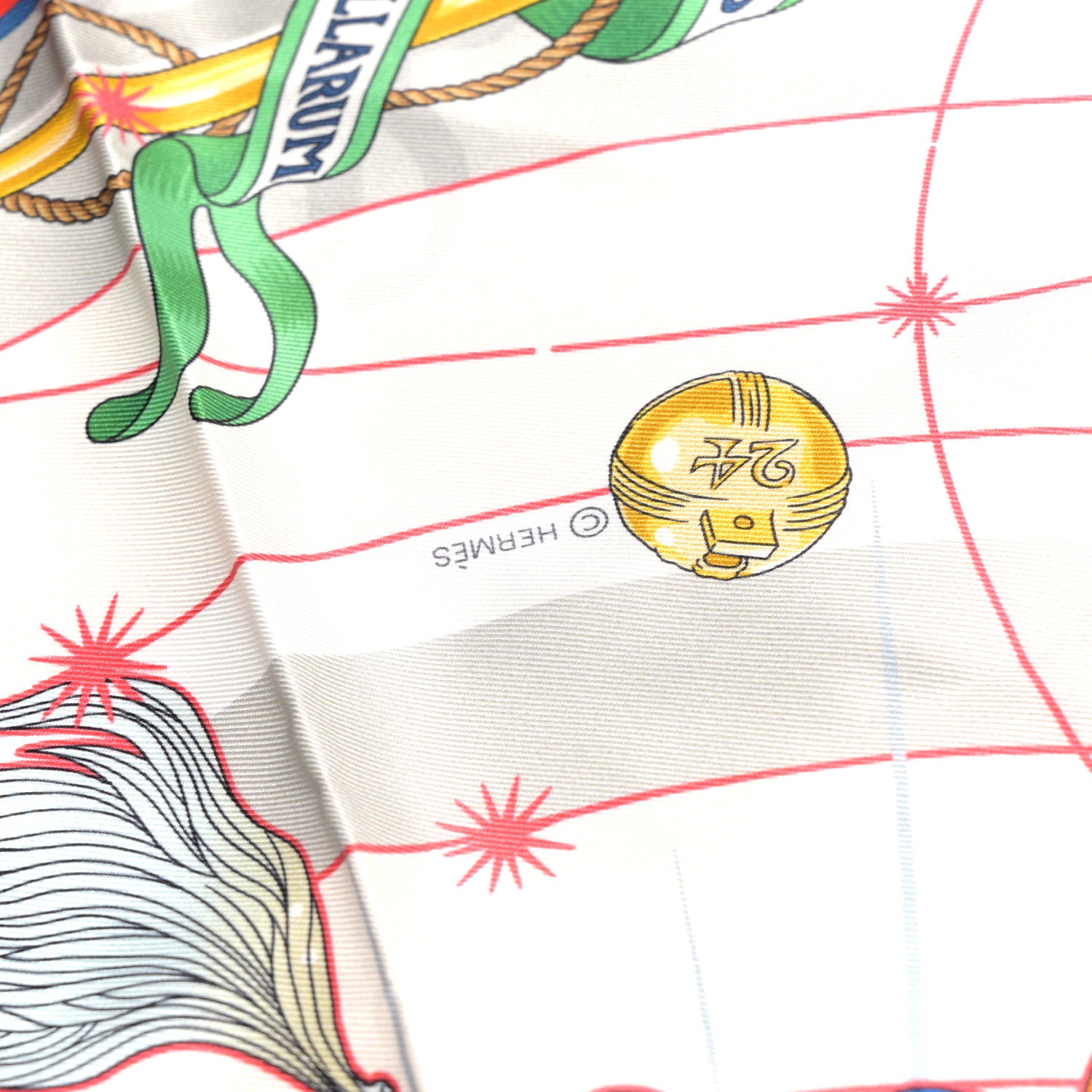 Hermes Silk Chorus Stellarum Scarf 70 Rouge White Multicolor 2 of 6