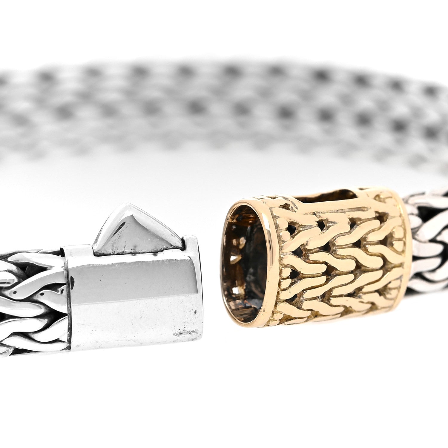 John Hardy Sterling Silver 18K Yellow Gold 7.5mm Classic Chain Bracelet 5 of 5