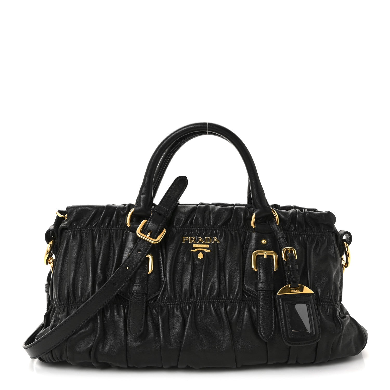 Prada Nappa Gaufre Shopping Satchel Black 1 of 9
