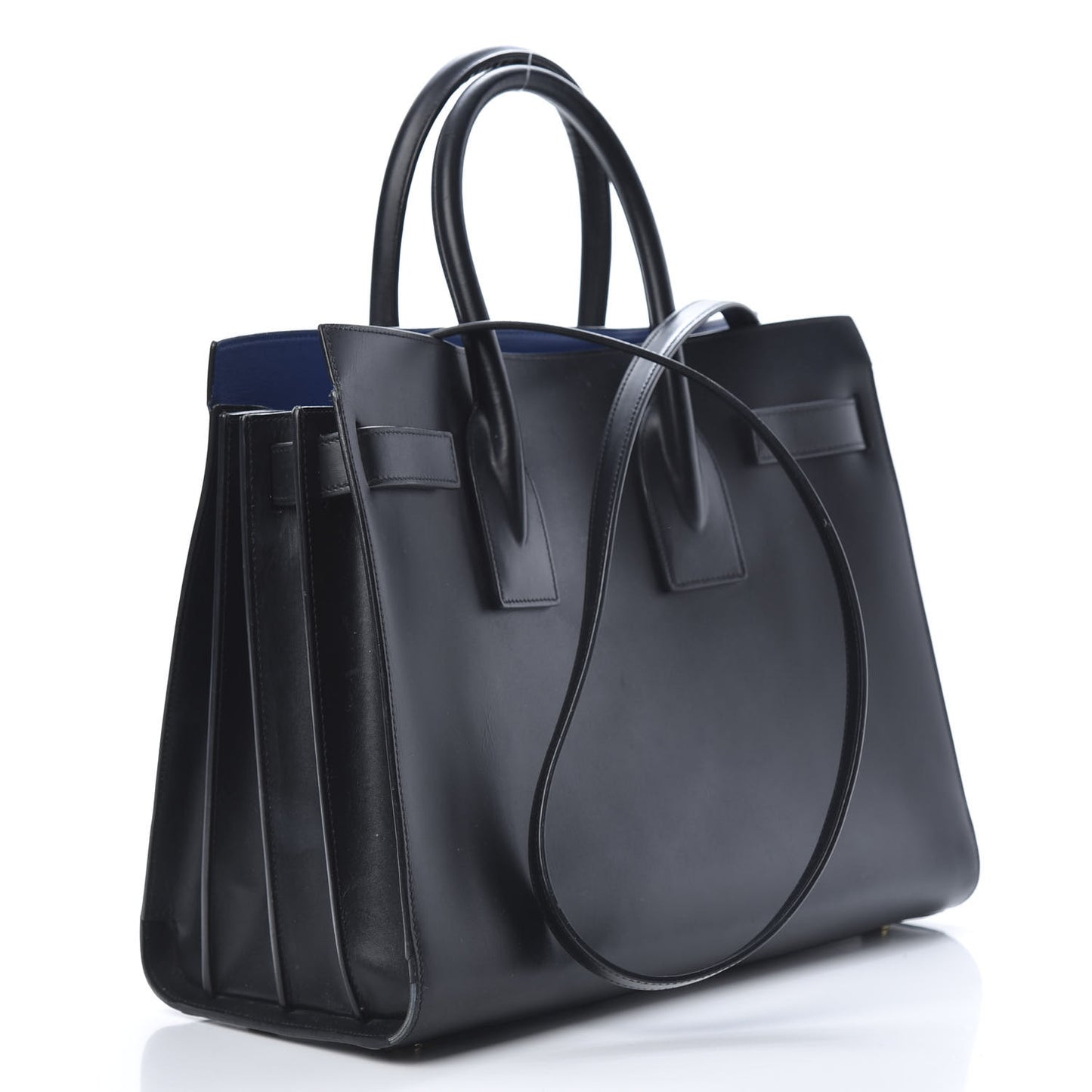 Calfskin Small Sac De Jour Black Royal Blue