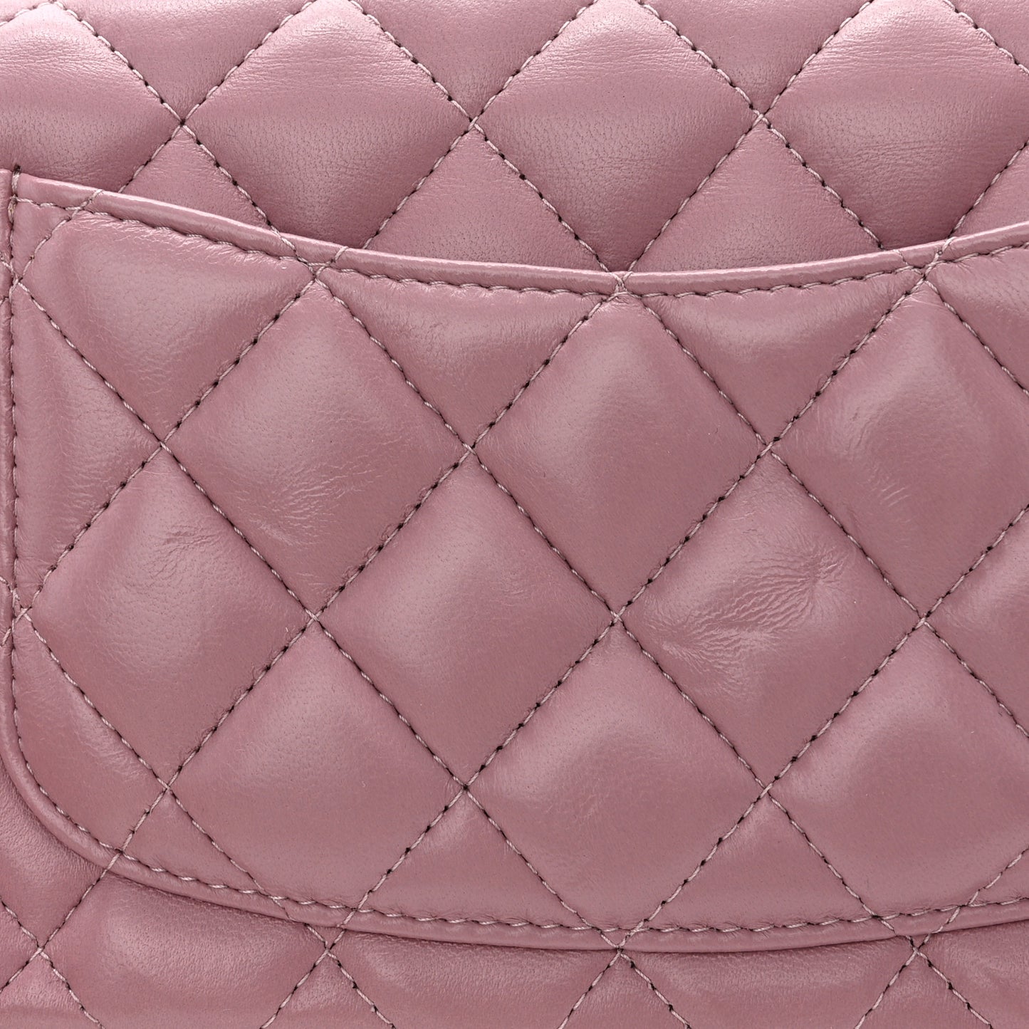 Lambskin Quilted Mini Rectangular Flap Light Purple