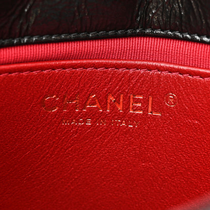 Chanel Shiny Crumpled Calfskin Quilted Small Wavy CC Hobo Black 6 of 11