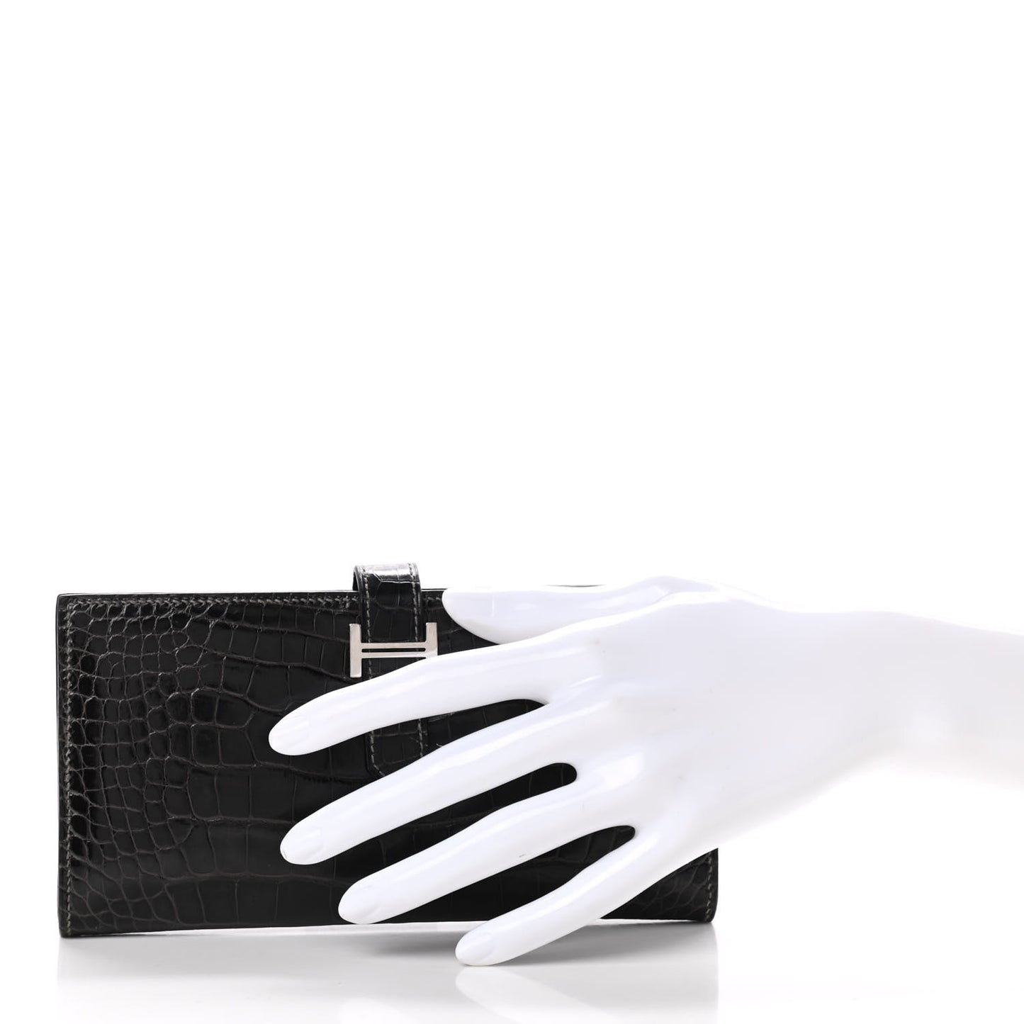 Shiny Alligator Bearn Wallet Graphite