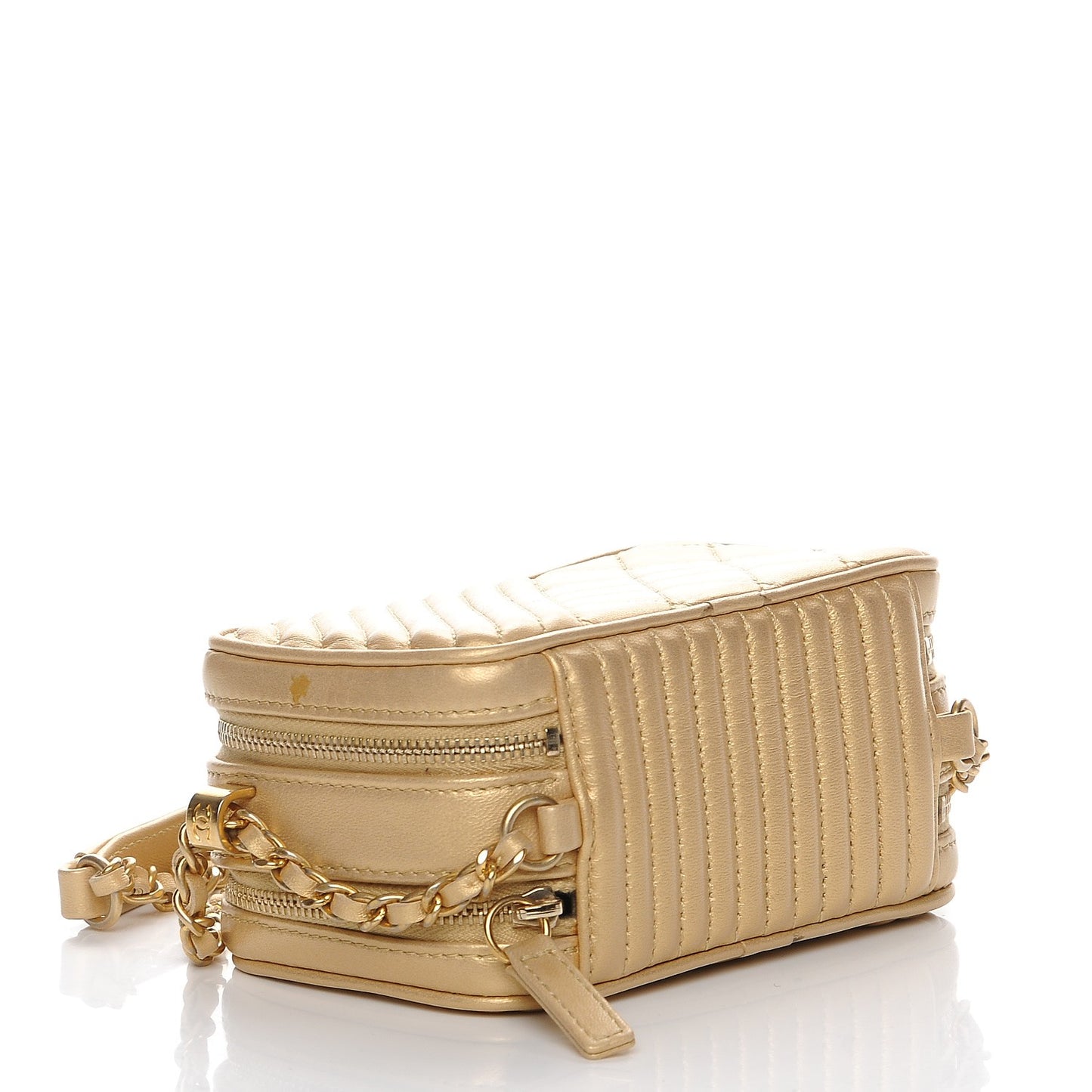 Metallic Lambskin Mini Coco Boy Camera Bag Gold