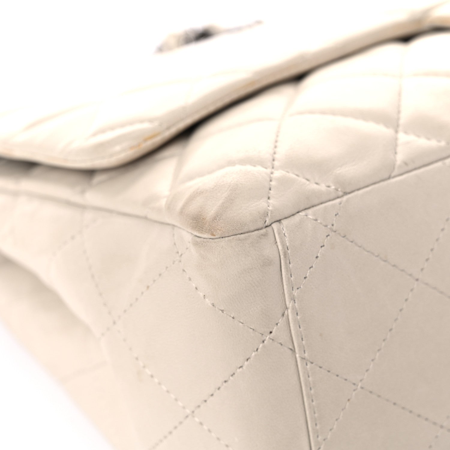 Chanel Lambskin Quilted Maxi Single Flap Beige 7 of 32