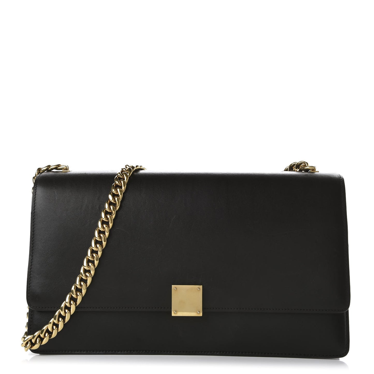 Smooth Calfskin Medium Case Chain Flap Black