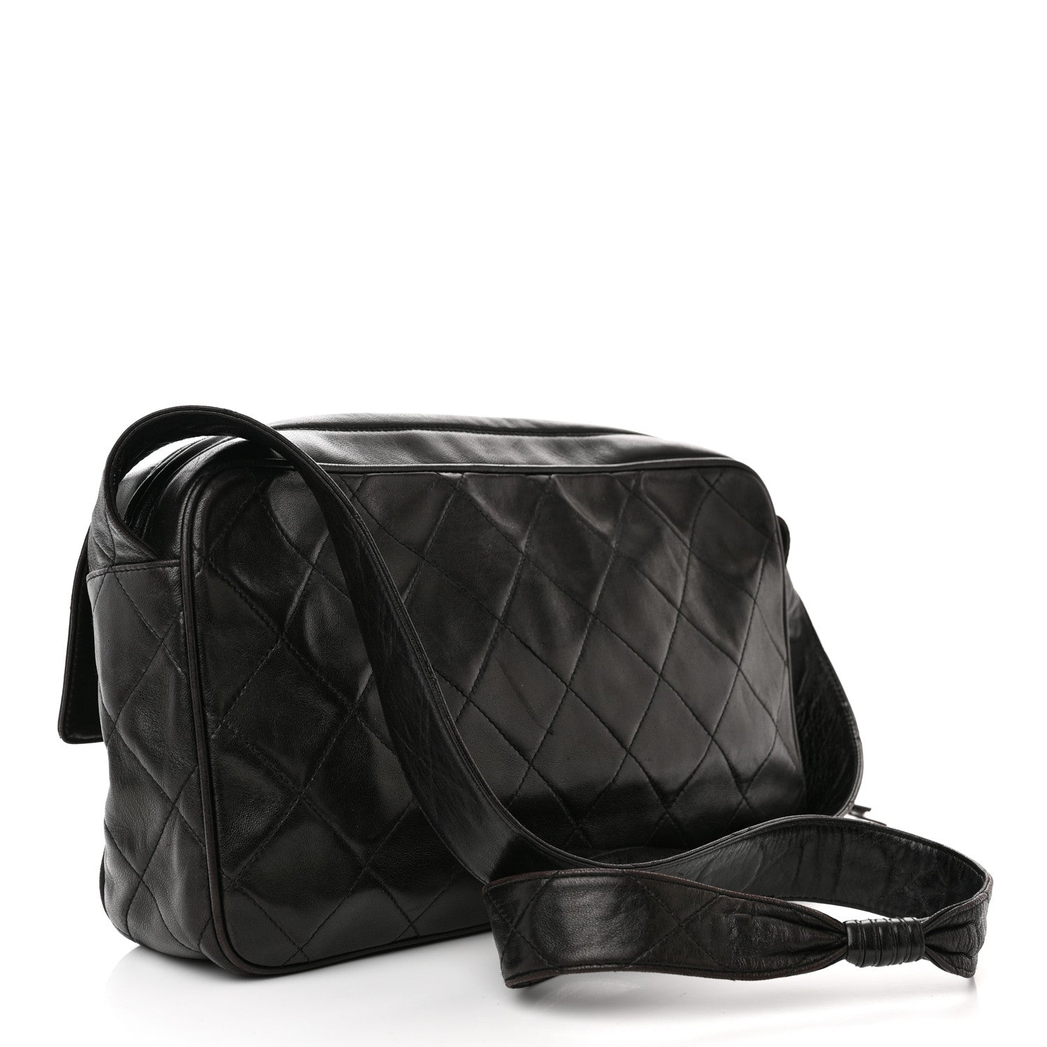 Chanel Lambskin Quilted Tassel Camera Case Black 3 of 14