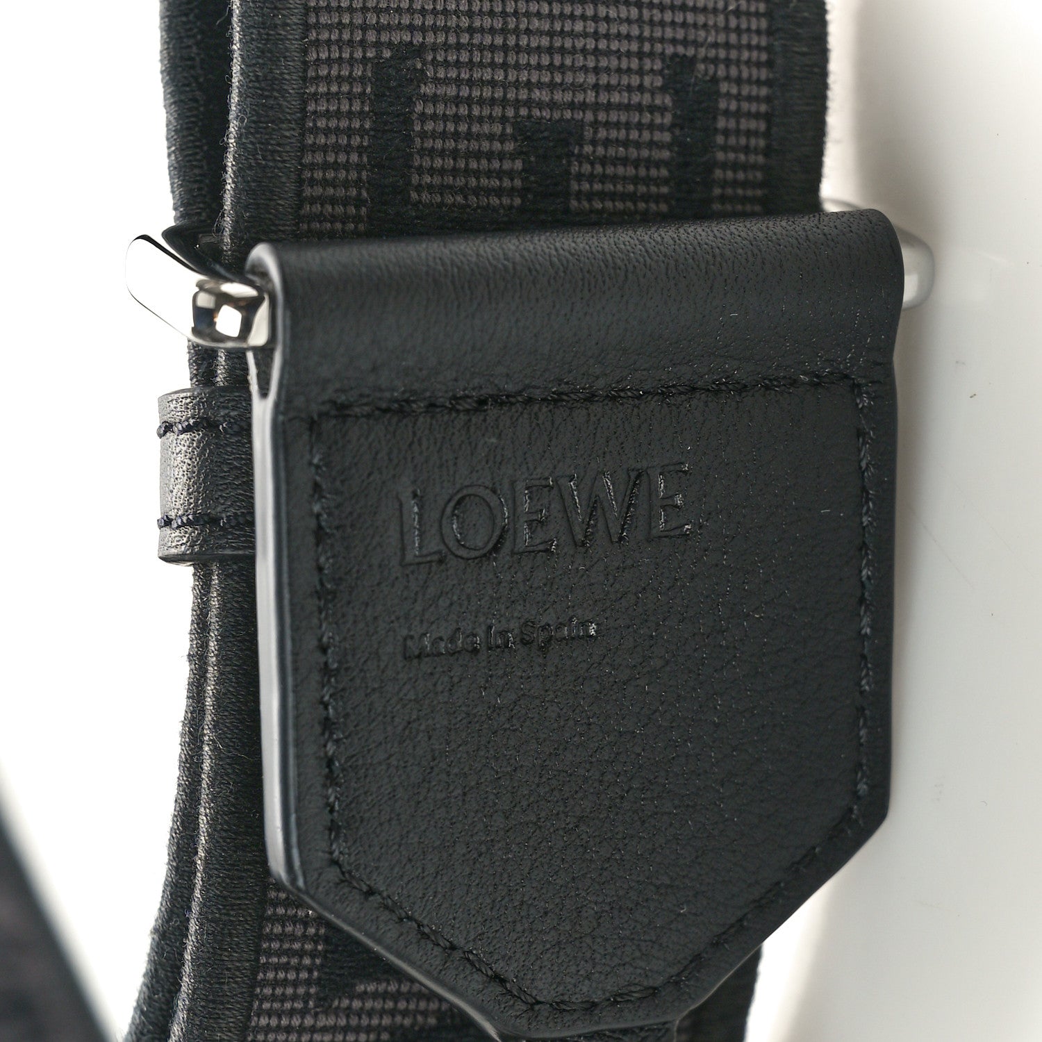 Loewe Calfskin Jacquard Anagram Strap Grey Black 3 of 4