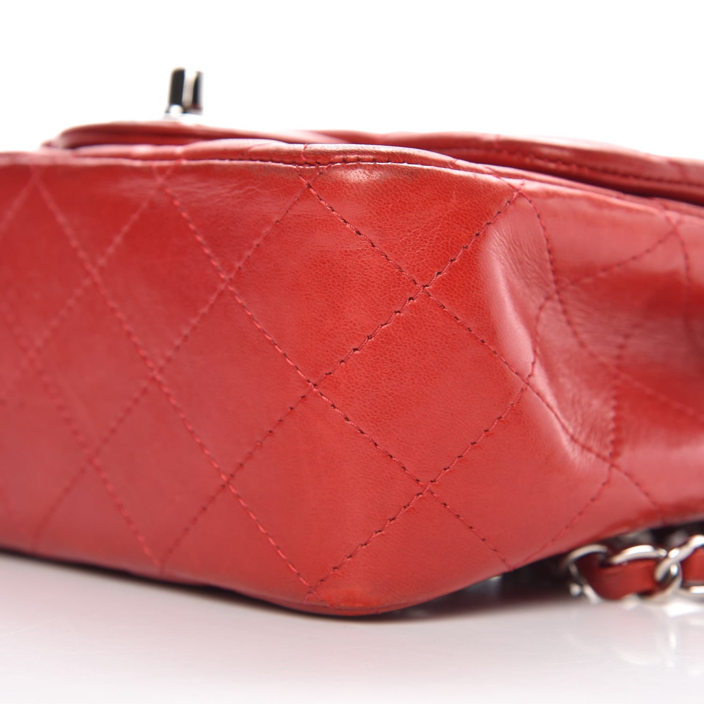 Lambskin Quilted Mini Square Flap Red