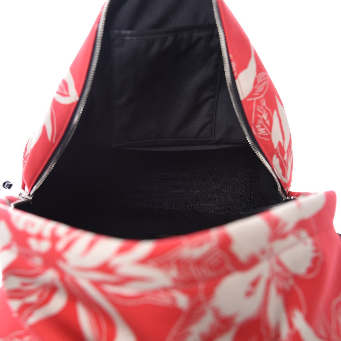 Canvas Hawaiian Hibiscus Print City Backpack Red Ivory
