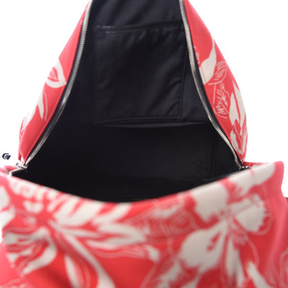 Saint Laurent Canvas Hawaiian Hibiscus Print City Backpack Red Ivory 5 of 9