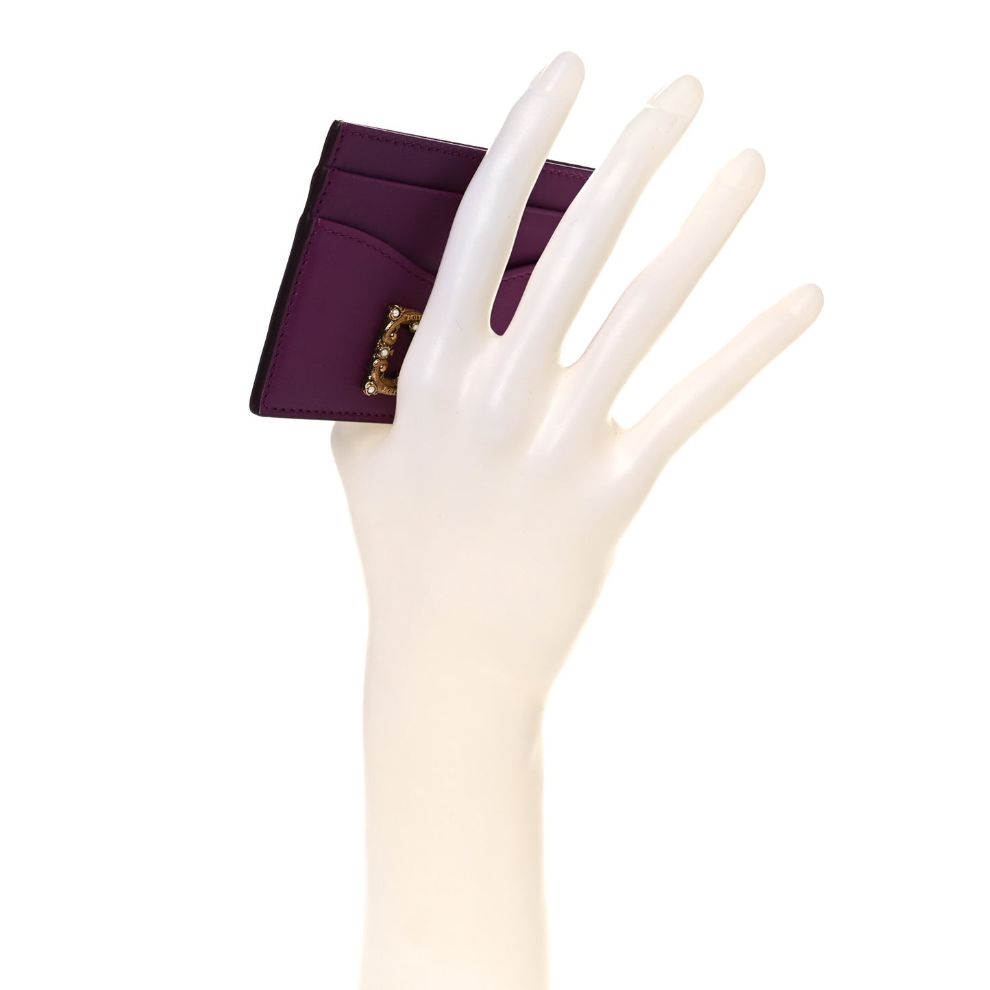 Vitello Morbido Pearl Logo Card Holder Purple