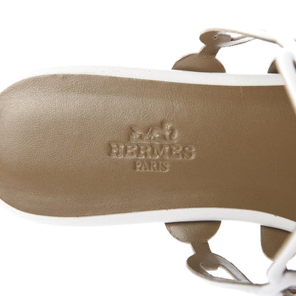 Hermes Nappa Thalassa 90 Sandals 37.5 White Naturel 8 of 10