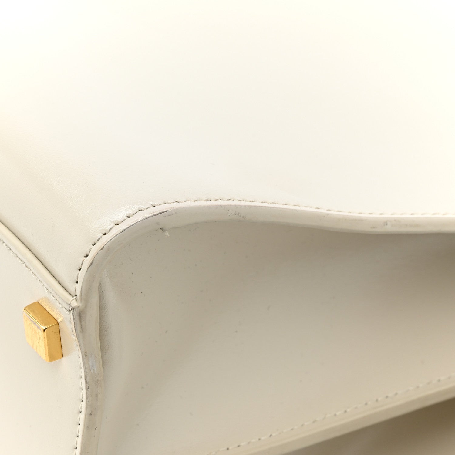 Saint Laurent Shiny Calfskin Medium Uptown Tote White 16 of 19