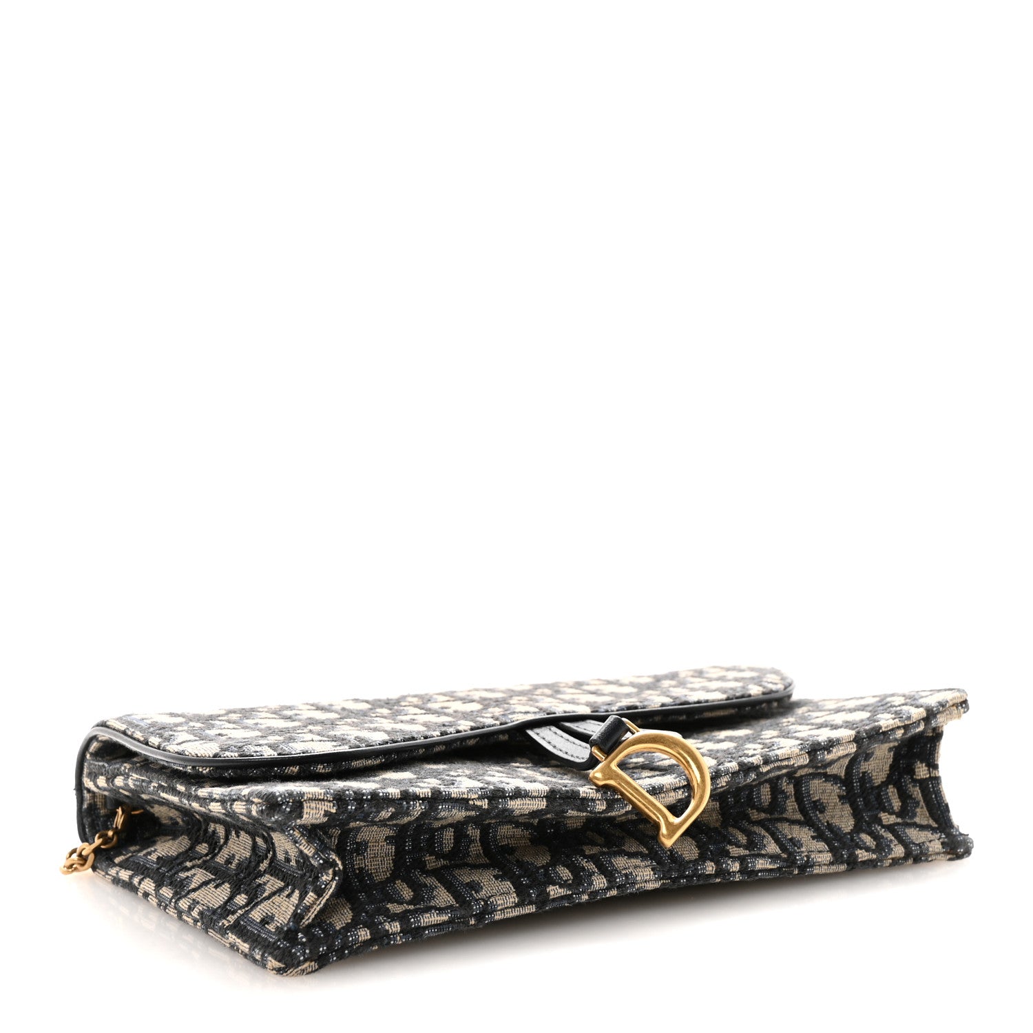 Christian Dior Oblique Saddle Chain Pouch Blue 4 of 10