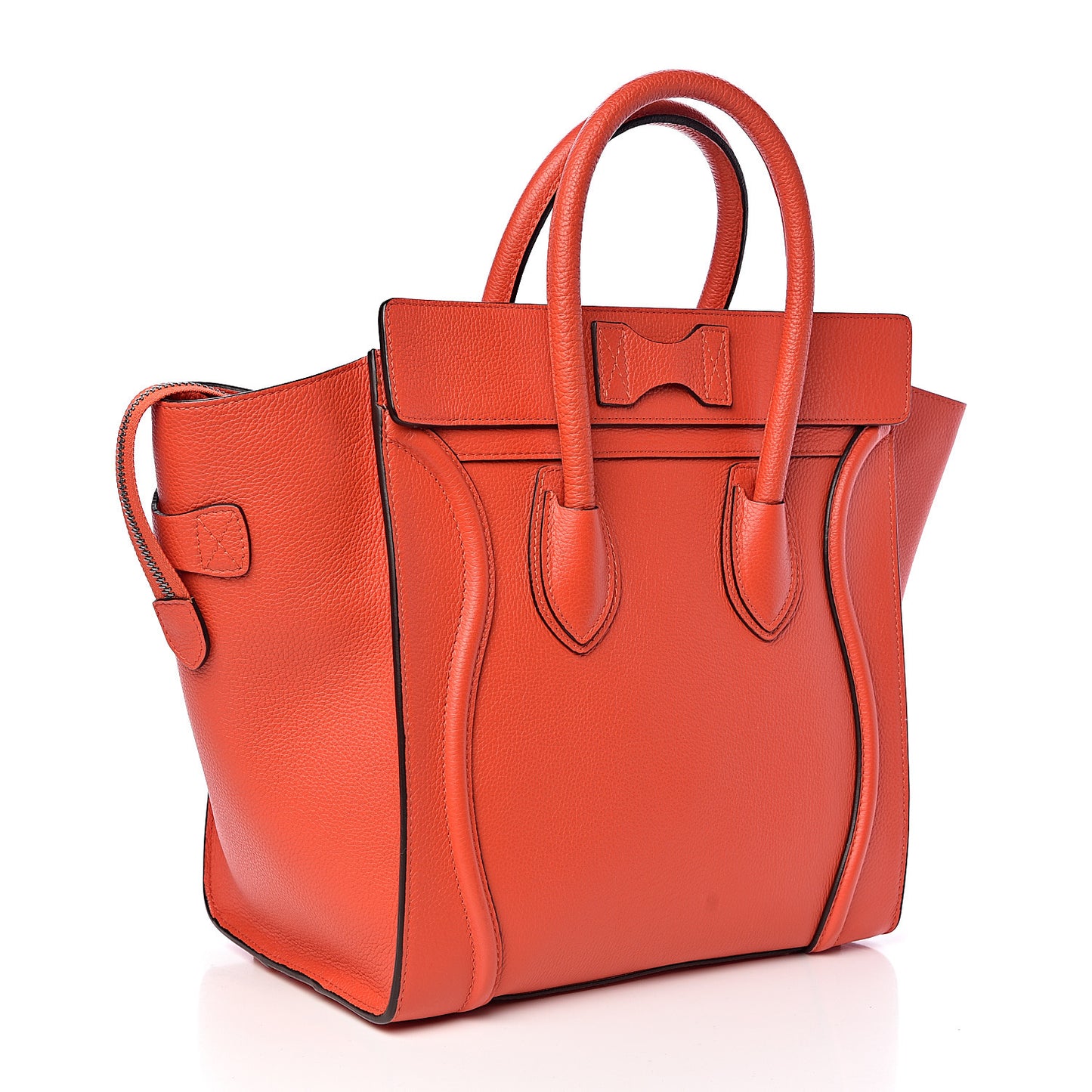 Drummed Calfskin Mini Luggage Vermillion